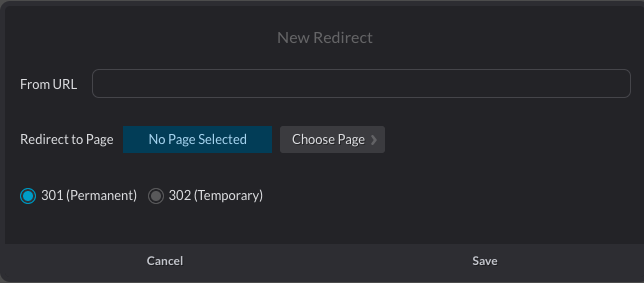 New redirect window