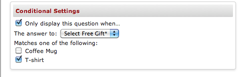 Conditional settings checkboxes