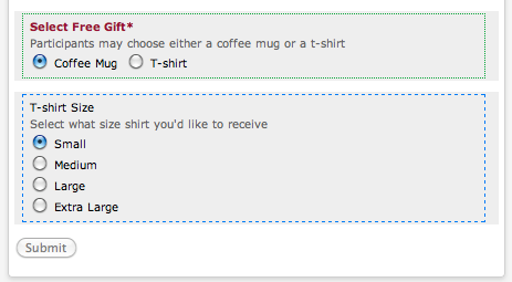 Conditional field radio buttons