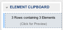 Element clipboard with multiple rows copied