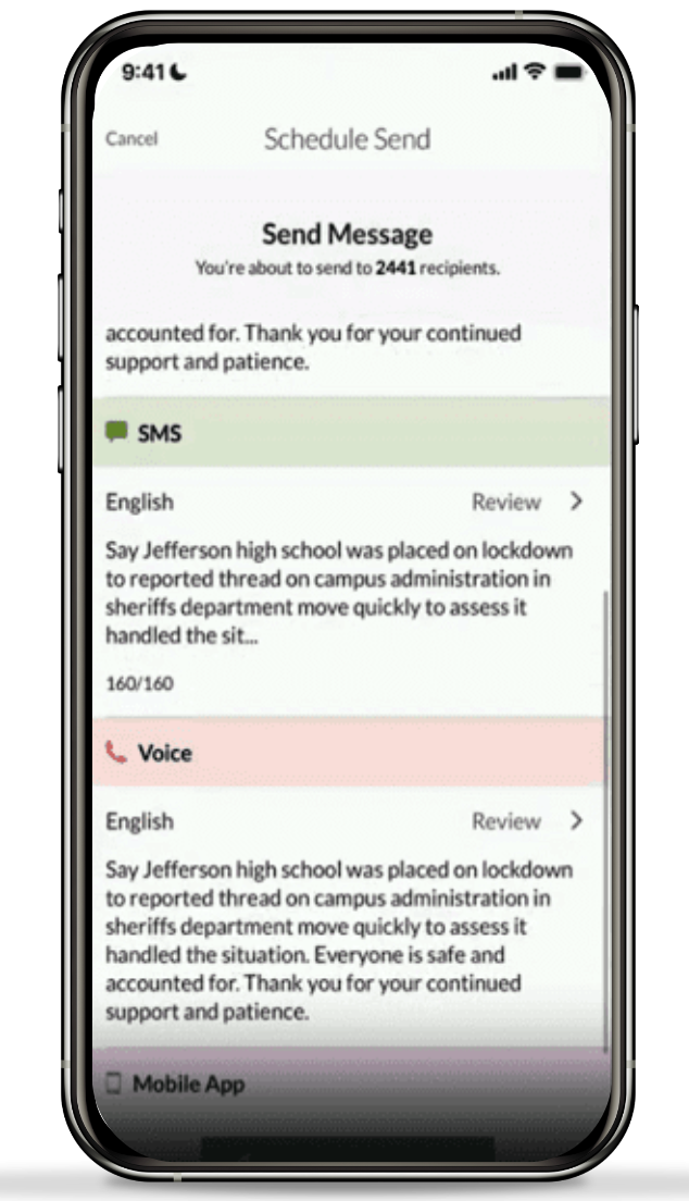 schedule messages to send later screen