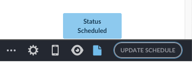 Blue scheduled status indicator