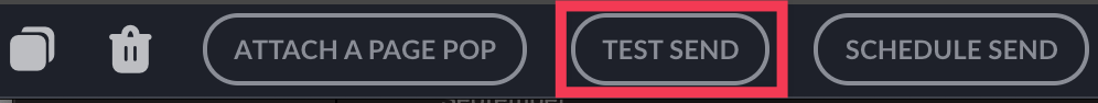 bottom-right buttons close-up with Test Send highlighted