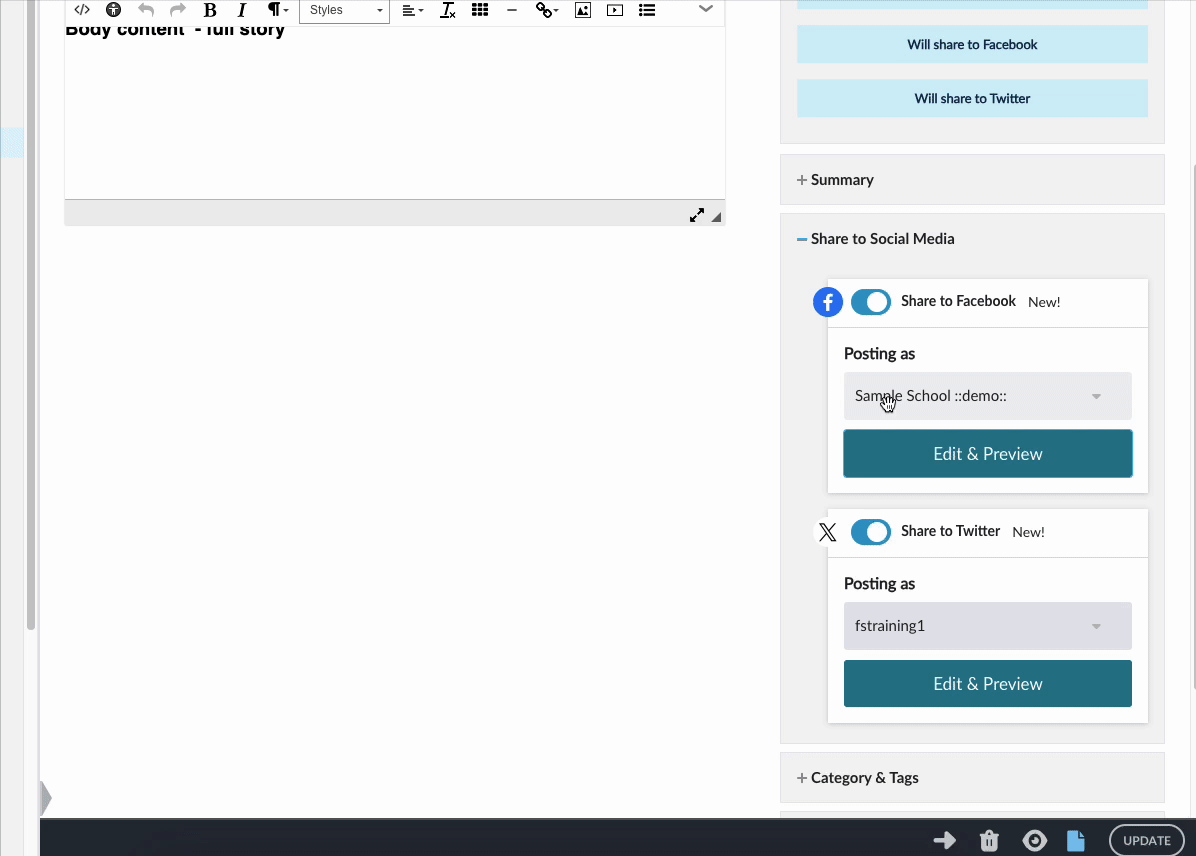 edit and preview option in social media connections.gif