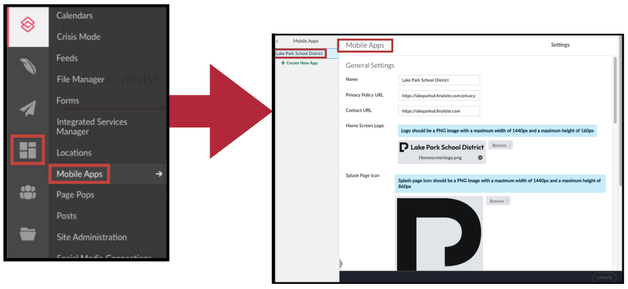 mobile app with arrow .png
