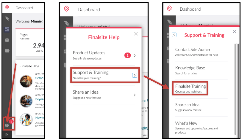 access training from finalsite help menu in bottom left corner.png