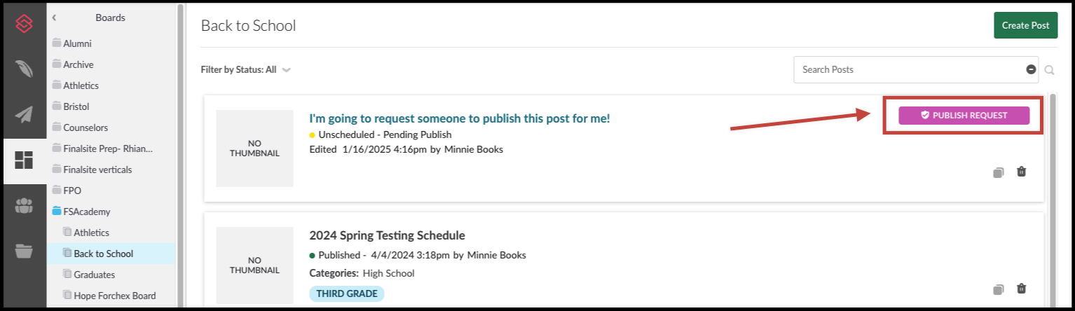 pink flag displaying publish request.png