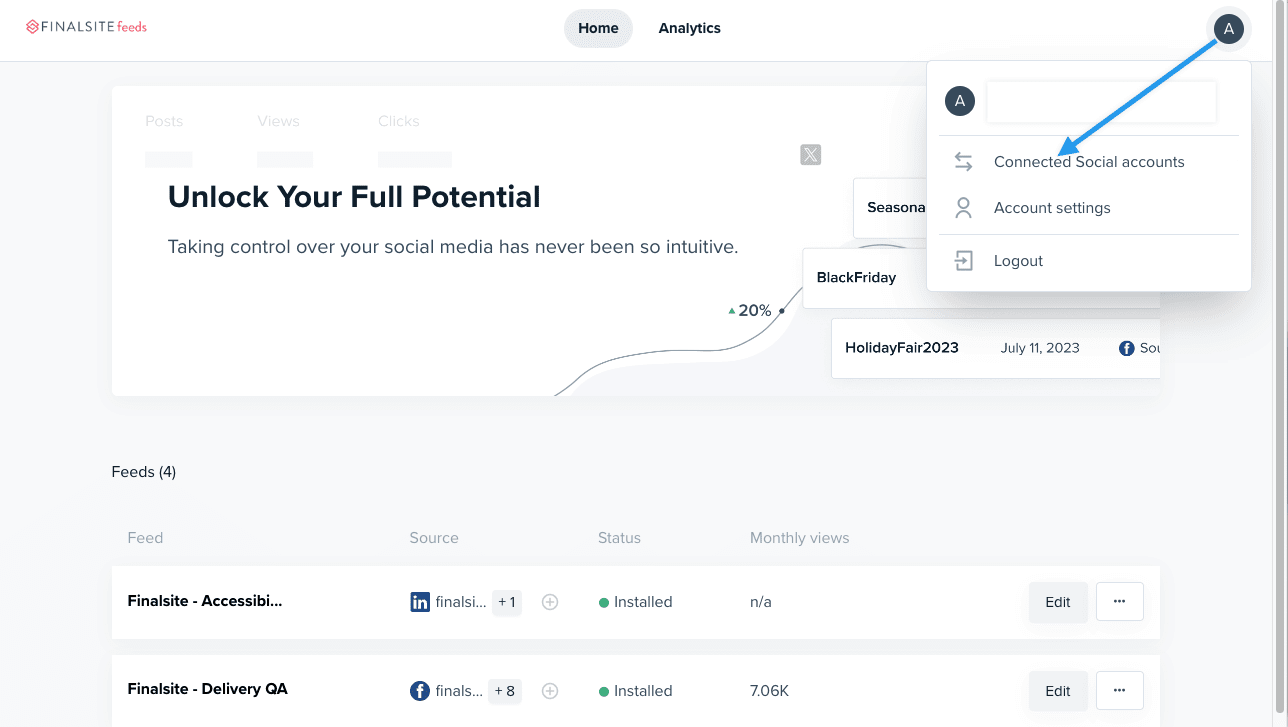 Feeds Dashboard - Connected Social Accounts Link.png