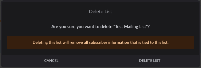 Confirm delete message