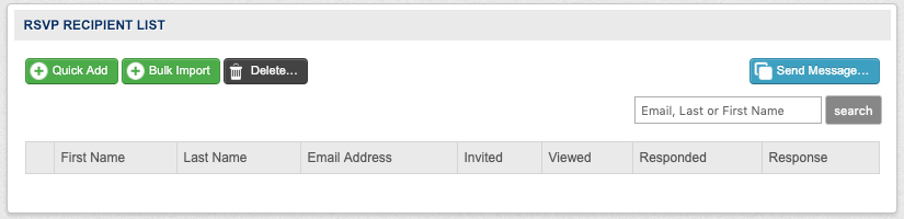 RSVP recipient list