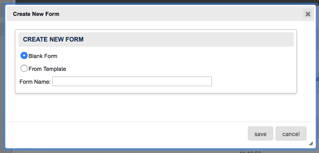 Create form dialogue