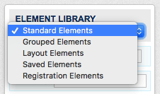 Element library with dropdown