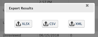 Formats to export results