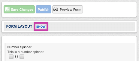 Show Form Layout control