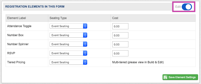 Registration Elements in this Form edit toggle