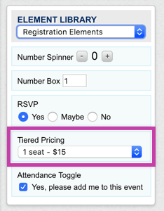 Tiered Pricing element