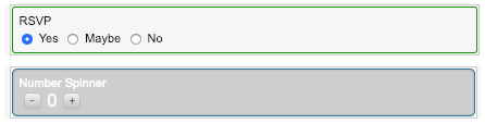 RSVP with number spinner