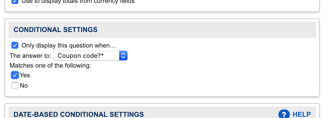 Conditional field settings