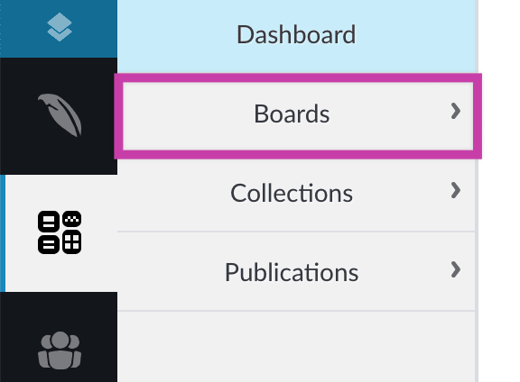 Click boards tab to display board list