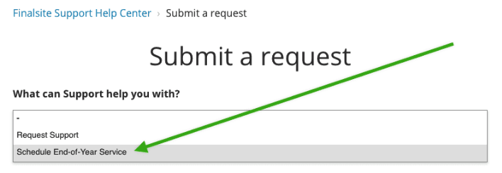 End of Year request option