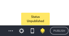 Yellow status icon with Status Unpublished shown in more actions menu