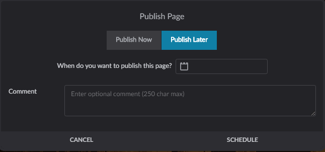 schedule publish