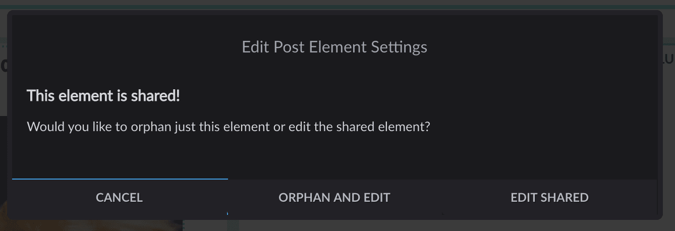 orphan and edit element