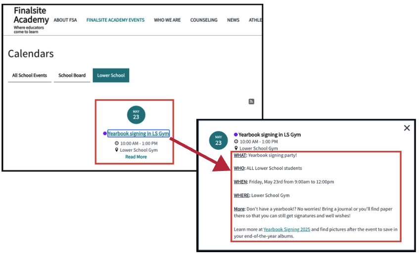 view rich text descriptions from live cal.png