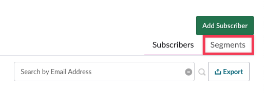 Messages list view with Segment section highlighted