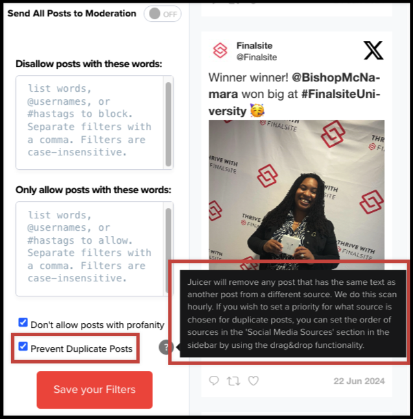 Prevent duplicate posts setting