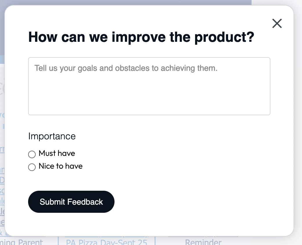 How can we improve the product? window