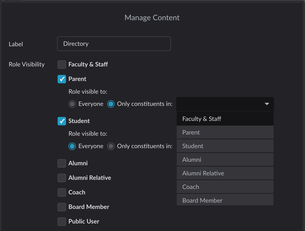 directory settings