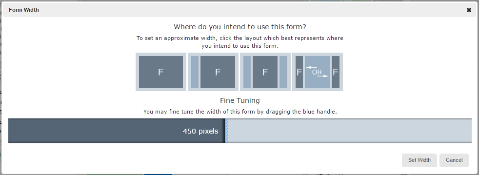 Form width slider